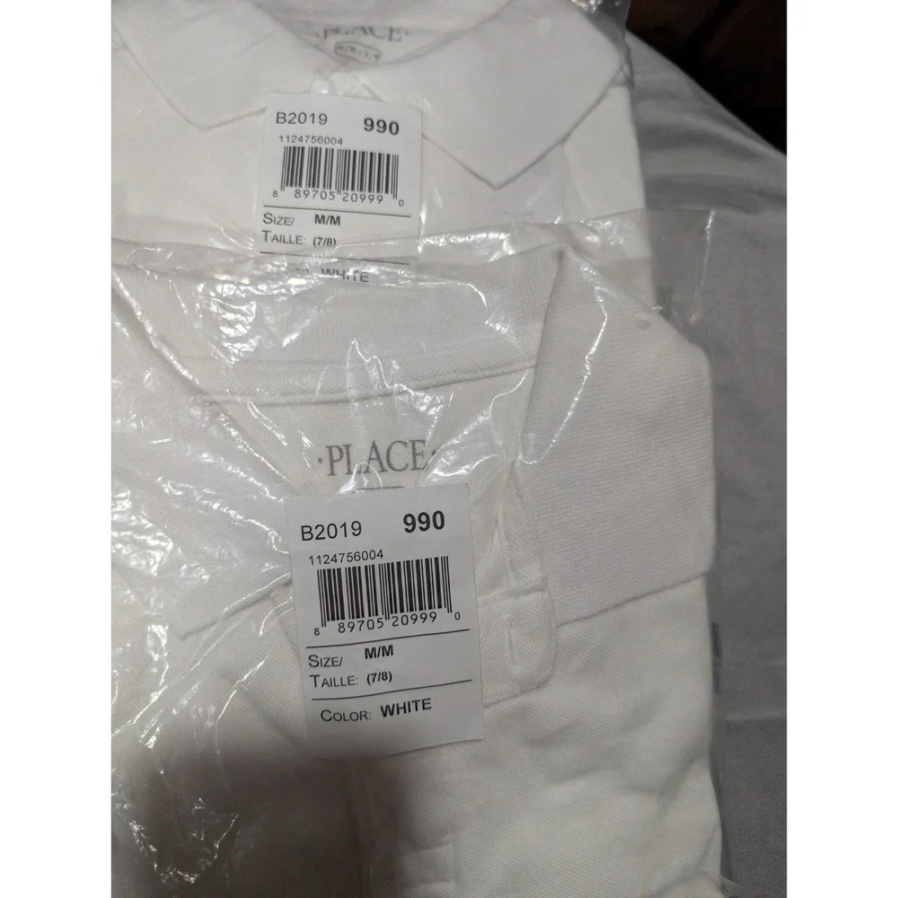 The Children's Place Kids School Uniform Polo Shirt Lot 4 Medium 7/8 Navy White